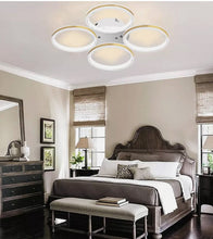 Load image into Gallery viewer, Bedroom LED Ceiling Light 4 Head Chic Chandelier Pendant Lamp Black/White Lighting