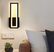 Load image into Gallery viewer, Wall Light Modern Iron Wall Sconce Wall Mounted Light 17W Bedside Lamp Rectangle Black/White