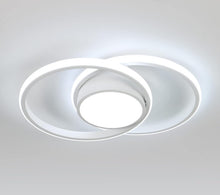 Load image into Gallery viewer, Modern LED Ceiling Light Semi Flush Mount Ceiling Light White with Remote Control 2 Rings