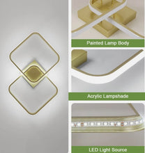 Load image into Gallery viewer, 42W Modern LED Ceiling Light 6500K Gold Ceiling Lamp Bedroom Living Room 64CM