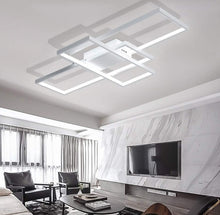 Load image into Gallery viewer, LED Ceiling Lamp Modern Chandelier Rectangular Space Design Indoor Lighting Fixture Remote Control
