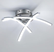 Load image into Gallery viewer, Modern LED Ceiling Light, 19W Curved Design Ceiling Lights Cool Light Metal Semi Flush Mount Silver