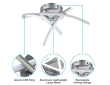 Load image into Gallery viewer, Modern LED Ceiling Light, 19W Curved Design Ceiling Lights Cool Light Metal Semi Flush Mount Silver