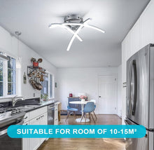 Load image into Gallery viewer, Modern LED Ceiling Light, 19W Curved Design Ceiling Lights Cool Light Metal Semi Flush Mount Silver