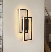 Load image into Gallery viewer, Modern LED Wall Light Indoor Wall Lamp 3000K Black Square Living Room Hallway 28W