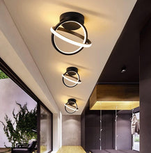 Load image into Gallery viewer, Ceiling Light LED Black Creative Ring Design 22cm Warm White Light