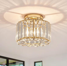Load image into Gallery viewer, Ceiling Light Chandelier Crystals Light Flush Mount Gold E26