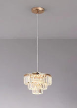 Load image into Gallery viewer, Modern Pendant Light Gold Crystal LED Chandelier 3 Color Lights