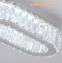 Load image into Gallery viewer, LED Ceiling Light Modern Light Luxury Crystal Oval Design Silver 28cm