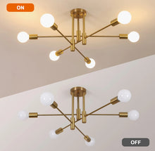 Load image into Gallery viewer, 6-Light Modern Chandelier Gold Ceiling Light E27