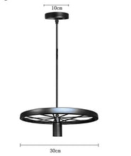 Load image into Gallery viewer, Chandelier Retro Pendant Light Black Adjustable Height Iron Hanging Lamp