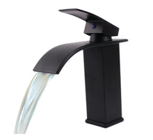 Load image into Gallery viewer, Basin Tap Black/Gold/Silver Modern Waterfall Bathroom Sink Faucet with Single Handle Bathroom Faucet