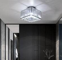 Load image into Gallery viewer, Semi Flush Mount Ceiling Light Crystal Chandelier Modern Ceiling Light Fixture Gold/Black 20 cm