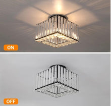 Load image into Gallery viewer, Semi Flush Mount Ceiling Light Crystal Chandelier Modern Ceiling Light Fixture Gold/Black 20 cm