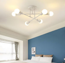Load image into Gallery viewer, Ceiling Light White Vintage Pendant Light Industrial Chandelier 6 x E27 (included)