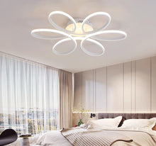 Load image into Gallery viewer, LED Ceiling Light White 3 Color Lights Elegant Flower Design Semi Flush Mount 50cm