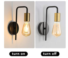 Load image into Gallery viewer, Indoor Wall Light E27 2 Pack Black/Gold U-Shaped Wall Lighting