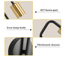 Load image into Gallery viewer, Indoor Wall Light E27 2 Pack Black/Gold U-Shaped Wall Lighting