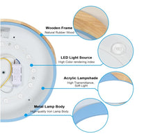 Load image into Gallery viewer, LED Blue Ceiling Light 24W Modern Cool Light Flush Mount 30 cm Round Wood Ceiling Lamp