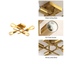 Load image into Gallery viewer, Gold Ceiling Light Fixture 4-Light Industrial Ceiling Light E27 Modern 28 cm