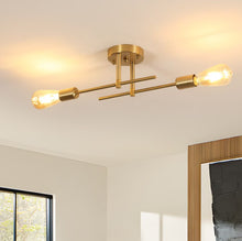 Load image into Gallery viewer, Ceiling Lamp Gold E27 Iron 2 Lights Industrial Chandelier Lamp