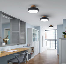 Load image into Gallery viewer, LED Ceiling Lamp Modern Wood Semi-Flush Mount Ceiling Light 18cm Cool Light