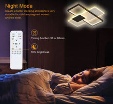 Load image into Gallery viewer, LED Ceiling Light Modern with Remote Control Acrylic Black/White 42 cm Rectangular Light