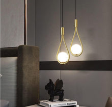 Load image into Gallery viewer, Pendant Light 1-Light Gold with Glass Globe Shade Single Head Adjustable Hanging Light
