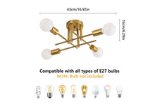 Load image into Gallery viewer, Retro Vintage Ceiling Light Ceiling Lamp Modern Gold Chandelier 43cm