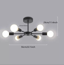 Load image into Gallery viewer, Ceiling Light Semi Flush Mount E27 Black/Black and Gold Modern Ceiling Lights Chandelier Fixture Lamp