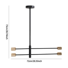 Load image into Gallery viewer, Adjustable Metal Ceiling Light Fixture E27 Black with Gold Accents (4/6/8 Lights) Chandelier