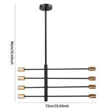 Load image into Gallery viewer, Adjustable Metal Ceiling Light Fixture E27 Black with Gold Accents (4/6/8 Lights) Chandelier
