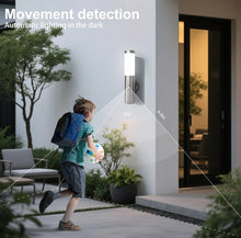 Load image into Gallery viewer, Silver Wall Light Outdoor Motion Sensor E27 Bulb Base Lamp for Garden