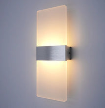 Load image into Gallery viewer, LED Wall Light 6W Rectangular Acrylic LED Wall Lamp Modern Silver 28cm