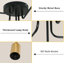 Load image into Gallery viewer, Modern Ceiling Light 5 Lights Sputnik E27 Black Vintage Metal Chandelier