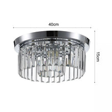Load image into Gallery viewer, Modern Ceiling Chandelier Pendant Light K9 Crystal Drop Lampshade 40cm Silver