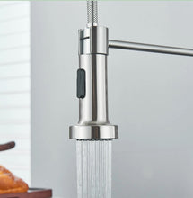 Load image into Gallery viewer, Kitchen Tap Brushed Nickel Sink Faucet Single Handle Single Hole Pull Down Mixer Tap