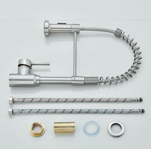 Load image into Gallery viewer, Kitchen Tap Brushed Nickel Sink Faucet Single Handle Single Hole Pull Down Mixer Tap