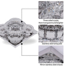 Load image into Gallery viewer, Crystal LED Ceiling Silver Lamp Modern Lighting Square Ceiling Light Changeable 40.5cm