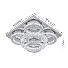 Load image into Gallery viewer, Crystal LED Ceiling Silver Lamp Modern Lighting Square Ceiling Light Changeable 40.5cm