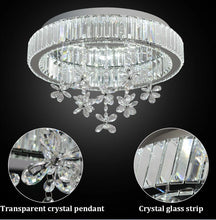 Load image into Gallery viewer, Silver LED Crystal Chandelier Modern Ceiling Lamp Fixtures 49cm 3 Color Lights