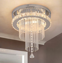 Load image into Gallery viewer, LED Crystal Chandelier Ceiling Light Silver Pendant Light 3 Color Lights 30cm