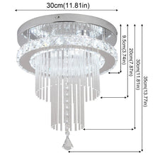 Load image into Gallery viewer, LED Crystal Chandelier Ceiling Light Silver Pendant Light 3 Color Lights 30cm