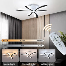 Load image into Gallery viewer, LED Ceiling Light Dimmable Chandelier Black Frame With Remote 60cm
