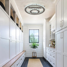 Load image into Gallery viewer, Crystal LED Silver Ceiling Light Chandelier Dimmable with Remote Control 40cm