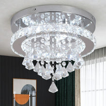 Load image into Gallery viewer, LED Crystal Silver Chandelier Ceiling Light Pendant Light Cold White 30x25cm