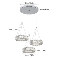 Load image into Gallery viewer, Crystal Silver Chandelier LED Ceiling Lights Pendant Light Changeable 30W