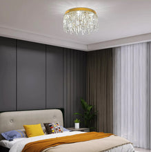 Load image into Gallery viewer, LED Crystal Chandelier Ceiling Light Pendant Light Gold 40/50cm 3 Color Lights