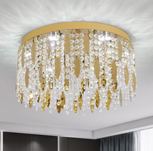 Load image into Gallery viewer, Crystal LED Ceiling Light Gold Chandelier 3 Color Lights 40x20 cm