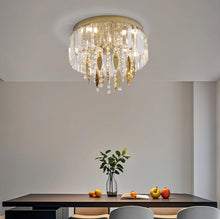 Load image into Gallery viewer, Crystal LED Ceiling Light Gold Chandelier 3 Color Lights 30x24cm